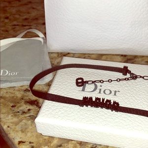 Dior black studded choker